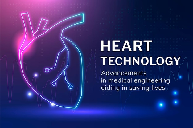 Free vector heart technology template vector medical cardiology