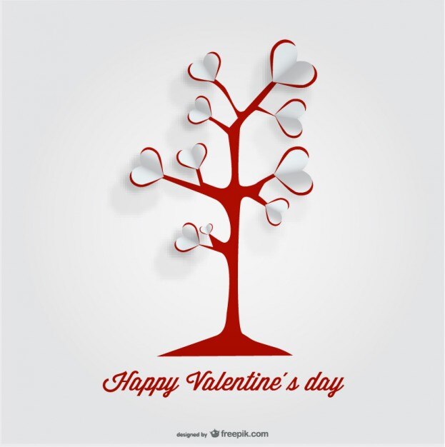 Free Vector heart tree paper cutout card design