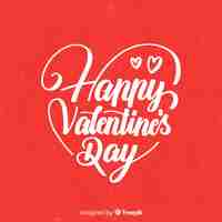 Free vector heart valentine's day lettering background
