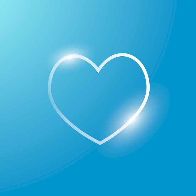 Heart vector technology icon in silver on gradient background
