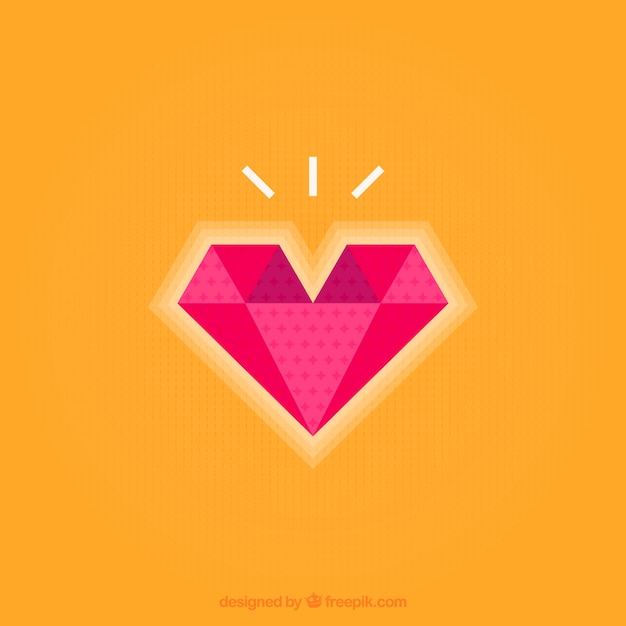 Free vector heart wih diamond shape background