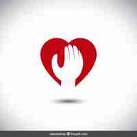 Free vector heart with hand