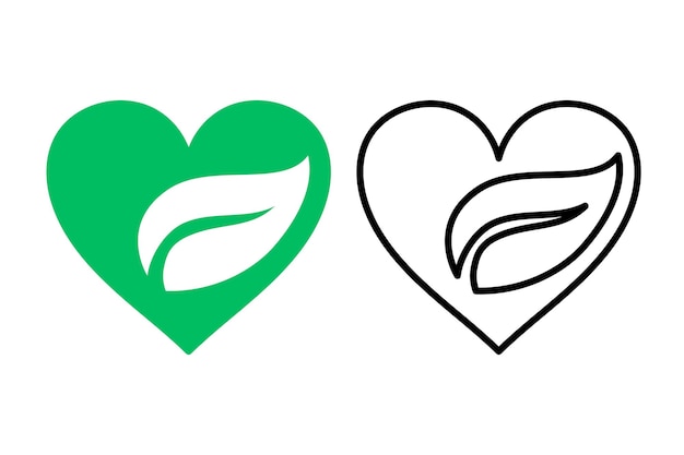 Free Vector heart with leaf