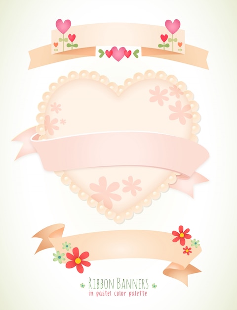 Heart with ribbon design