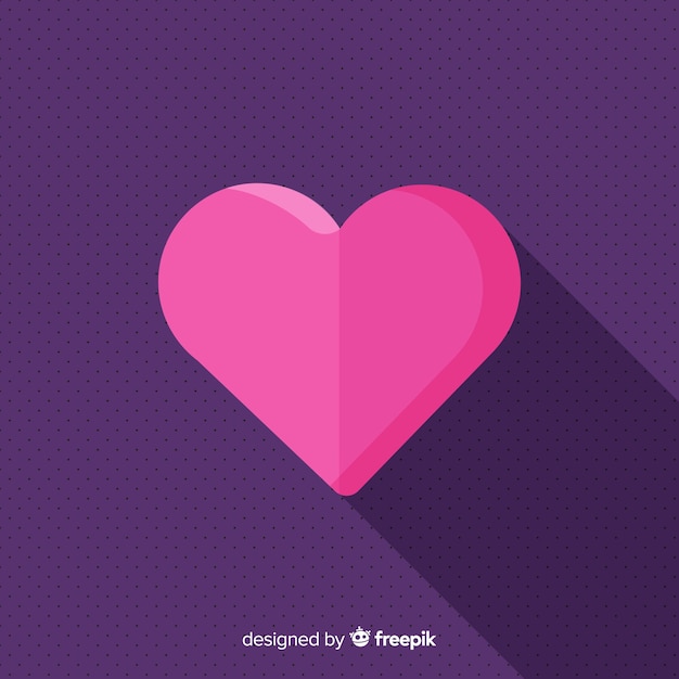 Free vector heart with shadow background