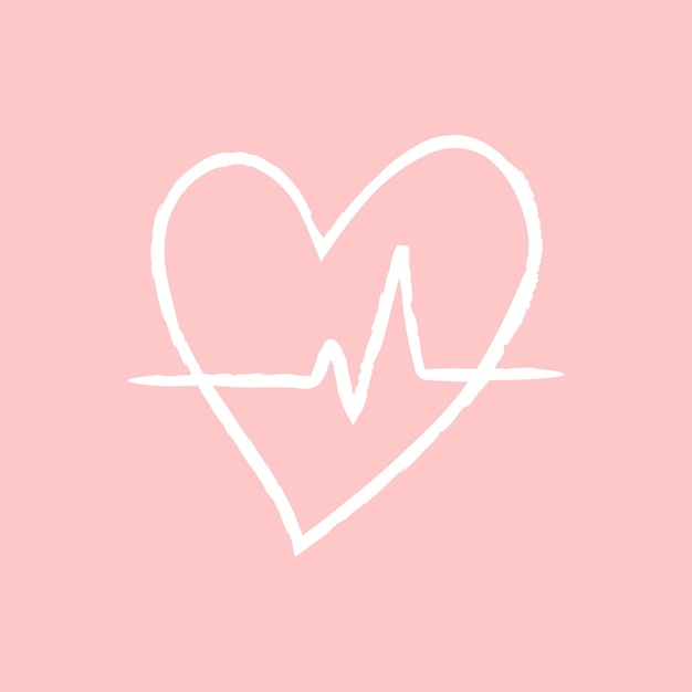 Free vector heartbeat element vector in doodle style