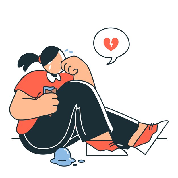 heartbreak and tears concept illustration