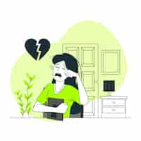 Free vector heartbroken concept illustration