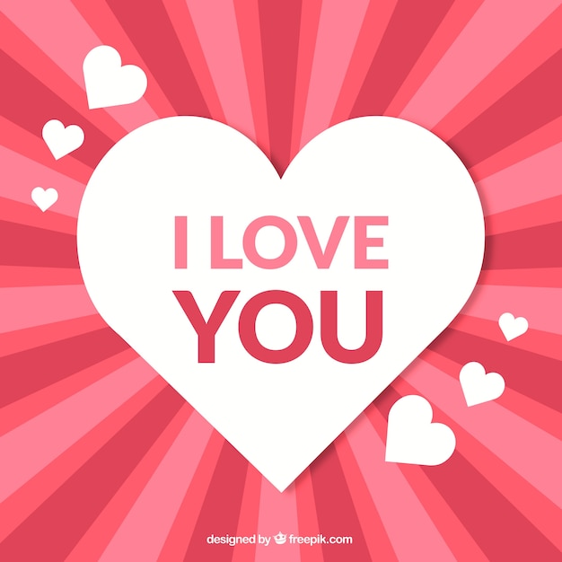 Free vector hearts background with romantic message