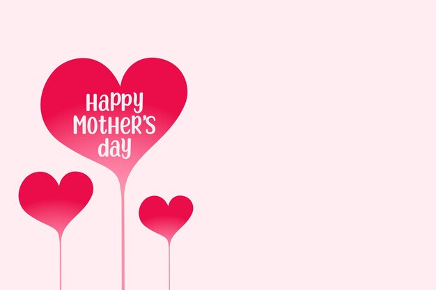 Hearts balloon mother's day greeting design vector illustration