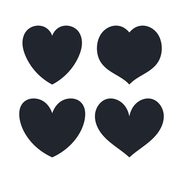 Free Vector hearts dark colour set