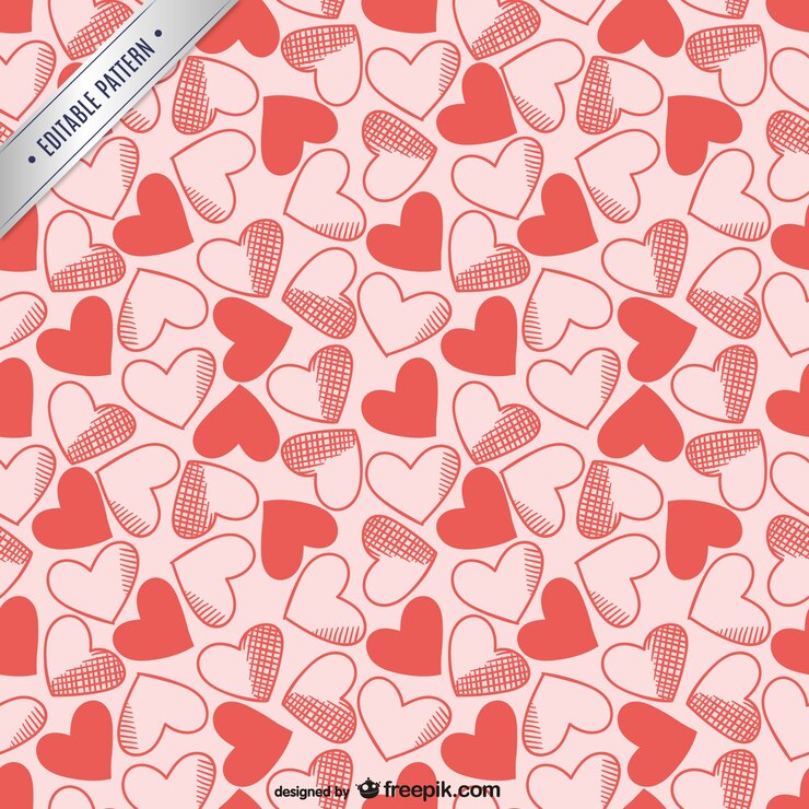 Free Vector hearts editable pattern