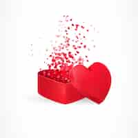 Free vector hearts flying from box