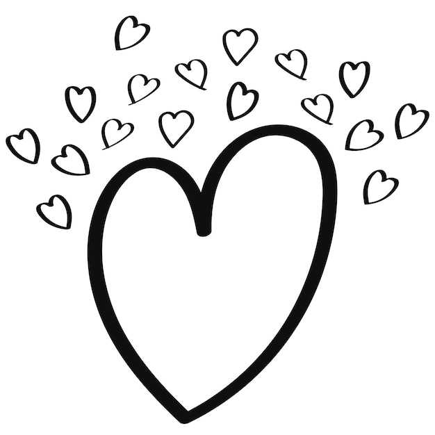 Hearts hand drawn doodle