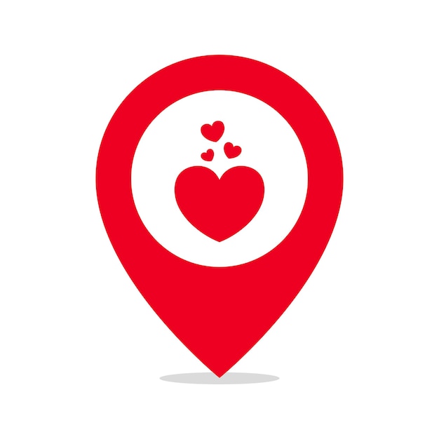 Free vector hearts location pin