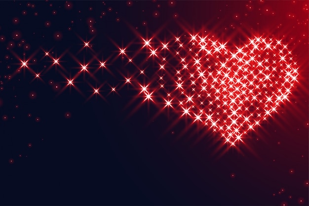 Free vector hearts made with sparkles for valentines day design