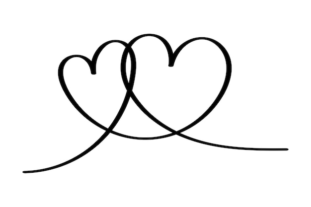 Free vector hearts overlapping doodle