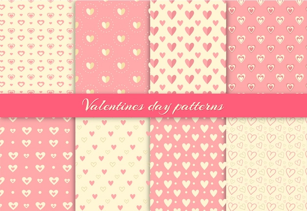 Free Vector hearts pattern background collection