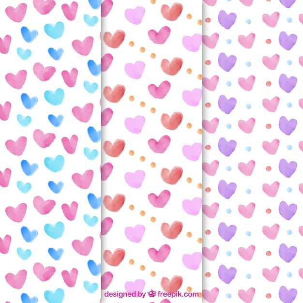 Free vector hearts pattern collection