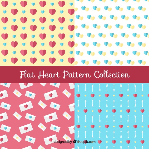 Hearts pattern in flat design