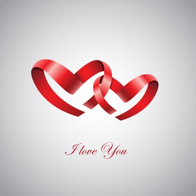 Free vector hearts ribbon background