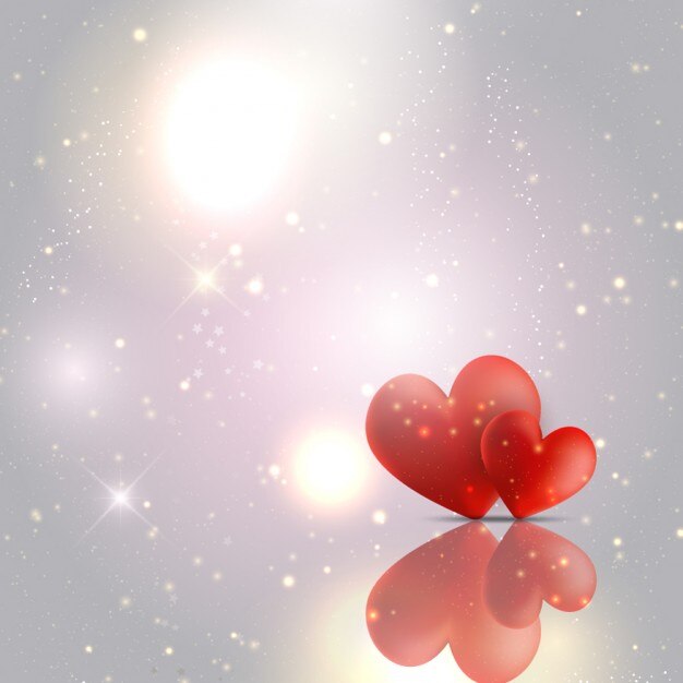 Free Vector hearts on a silver glossy background