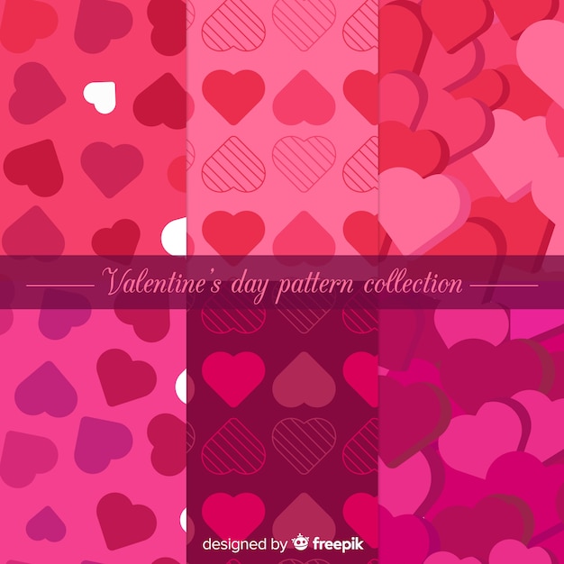 Free vector hearts valentine pattern set