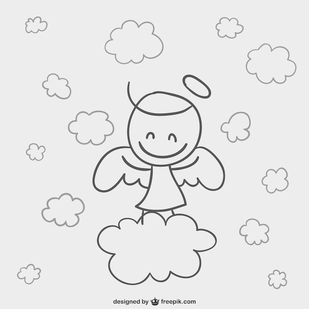 Free vector heaven angel cartoon vector