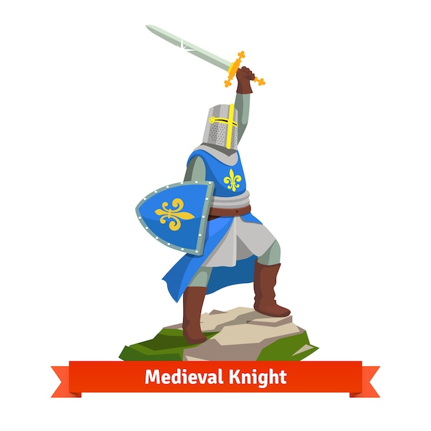 Heavy armoured french medieval knight