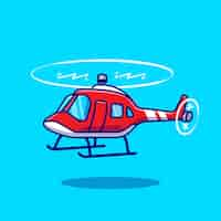 Free vector helicopter cartoon vector icon illustration air transportation icon concept isolated vector. flat cartoon style