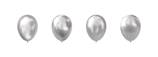 helium balloons. realistic glossy silverballoon. .