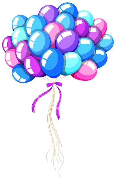 Helium balloons tied with ribbon