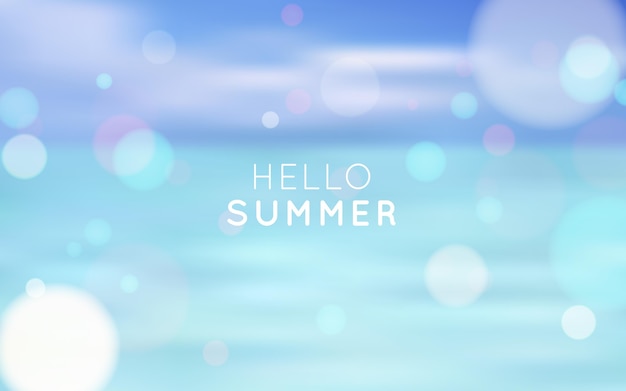 Hell summer background with bokeh effect