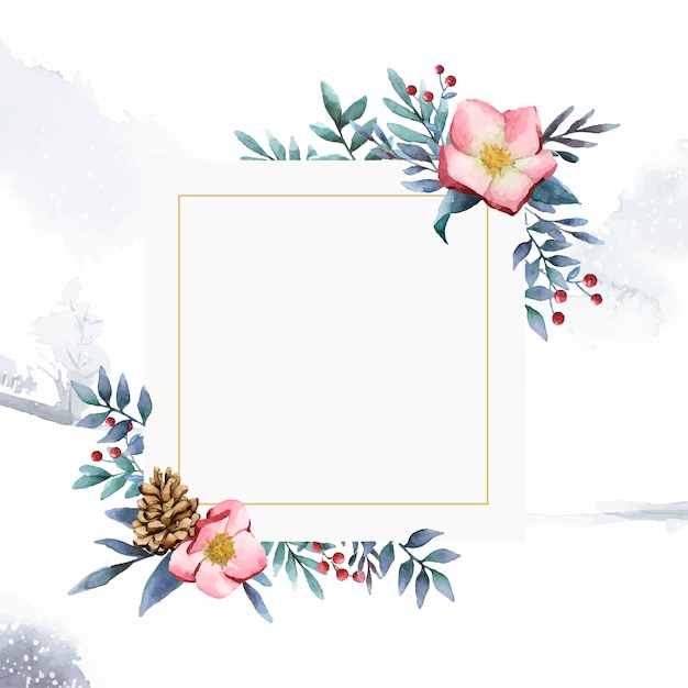 Free vector hellebore flower frame painted by watercolor vector