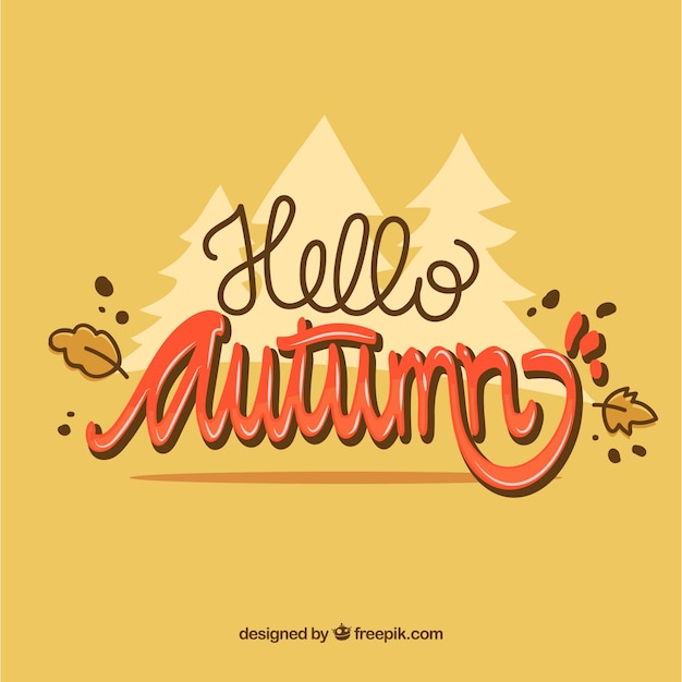 Hello autumn background with spruce