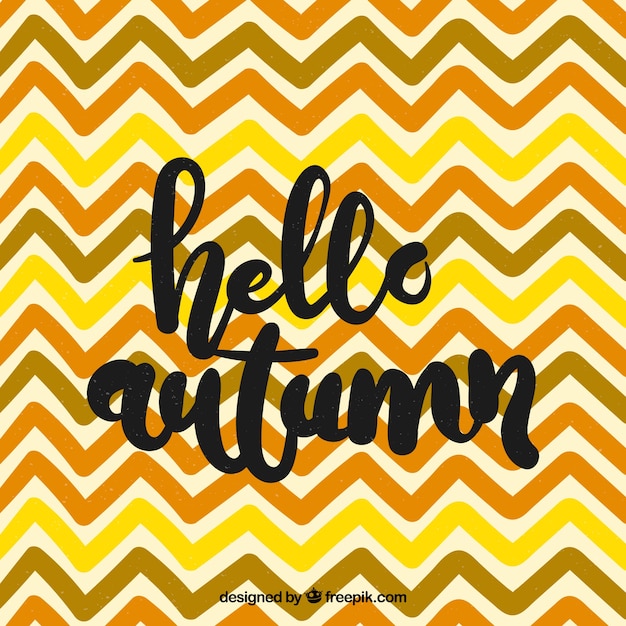 Free vector hello autumn, background with zig zag