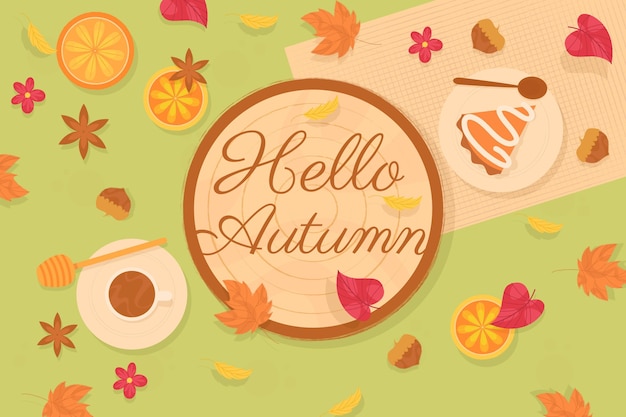 Hello autumn background