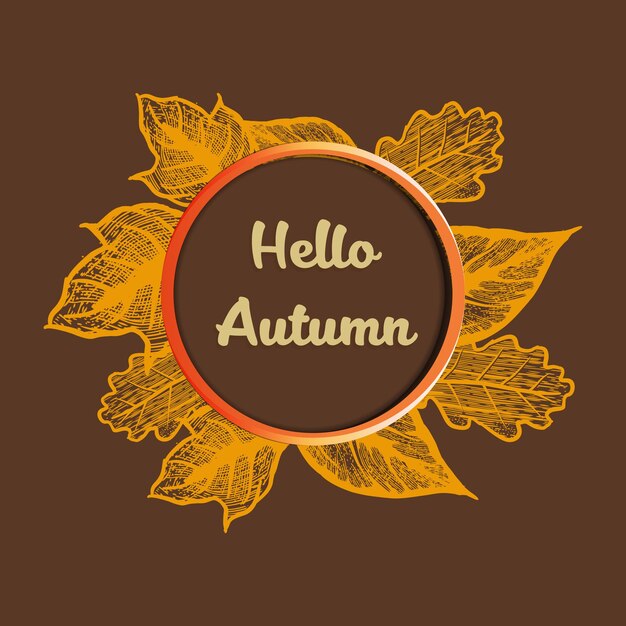 Hello Autumn banner vector illustration