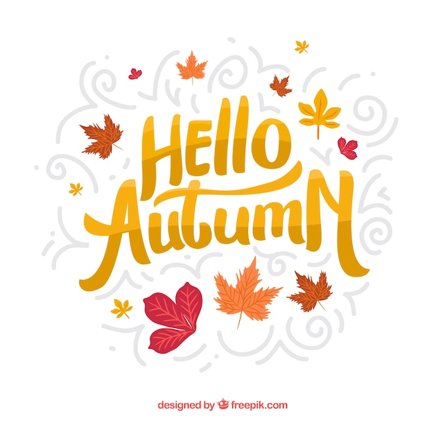 Free vector hello autumn composition with flat design