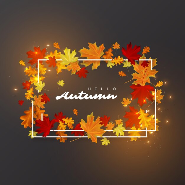 Hello autumn leaves background.