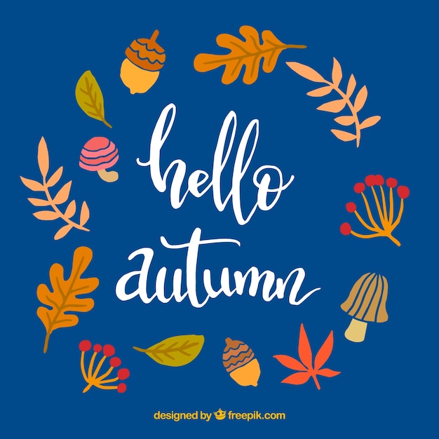 Free vector hello autumn lettering background