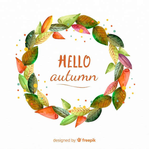 Ciao autunno lettering sfondo