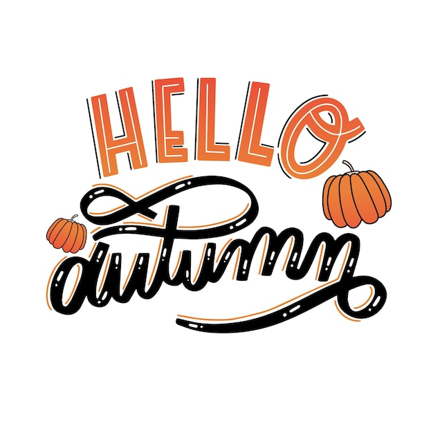 Free vector hello autumn lettering