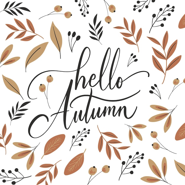 Free vector hello autumn - lettering