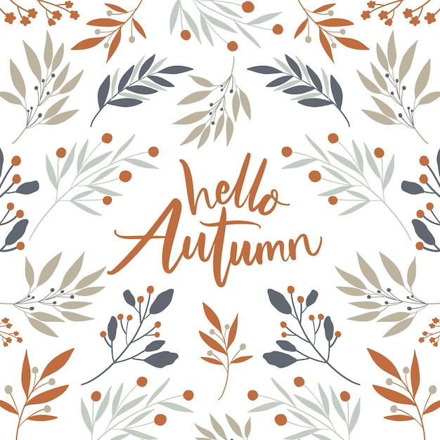 Free vector hello autumn - lettering