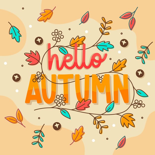 Hello autumn - lettering