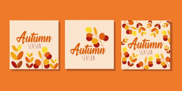 Hello autumn season bundle of cards