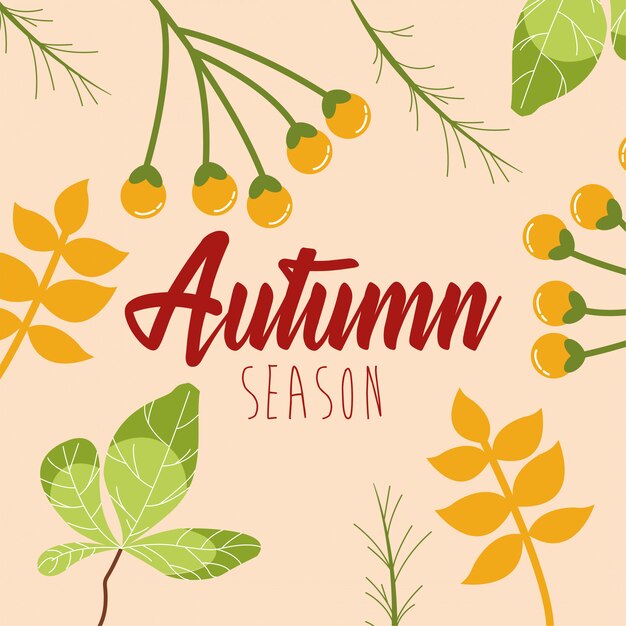 Привет осенний сезон листья и каллиграфия