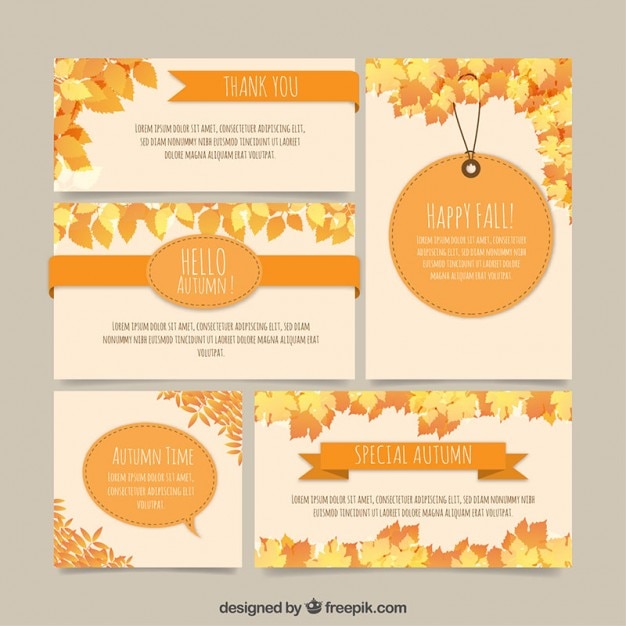 Free vector hello autumn stationery