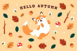 Free vector hello autumn wallpaper